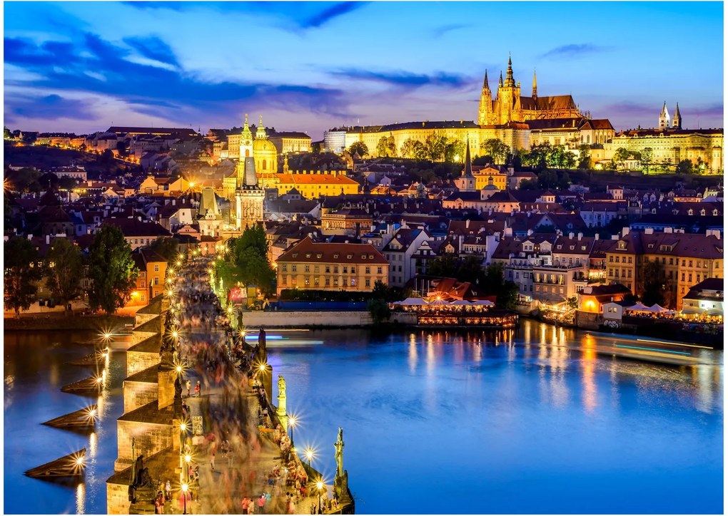 Sklenený obraz - Karlov most, Praha, Česká Republika (70x50 cm)