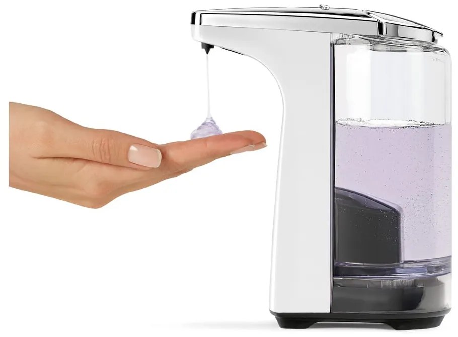 Biely automatický plastový dávkovač mydla 237 ml - simplehuman