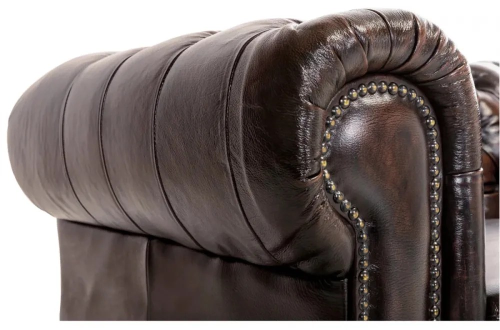 furniture-nabytek.cz - Křeslo Chesterfield pravá kůže hnědé