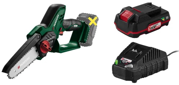 Parkside®  Aku reťazová píla 20 V Paghs C3 + Akumulátor 20 V/2 Ah PAP 20 B1 + Nabíjačka na akumulátor 20 V/2,4 A PLG 20 C1  (800011621)