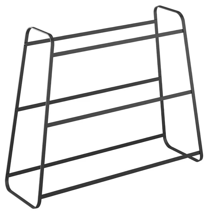 Čierna trojposchodová polica na topánky Metaltex Derby