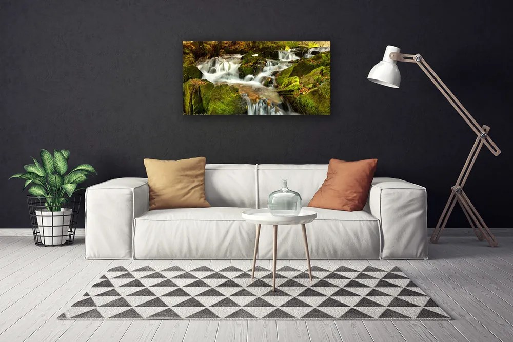 Obraz Canvas Vodopád skaly príroda 125x50 cm