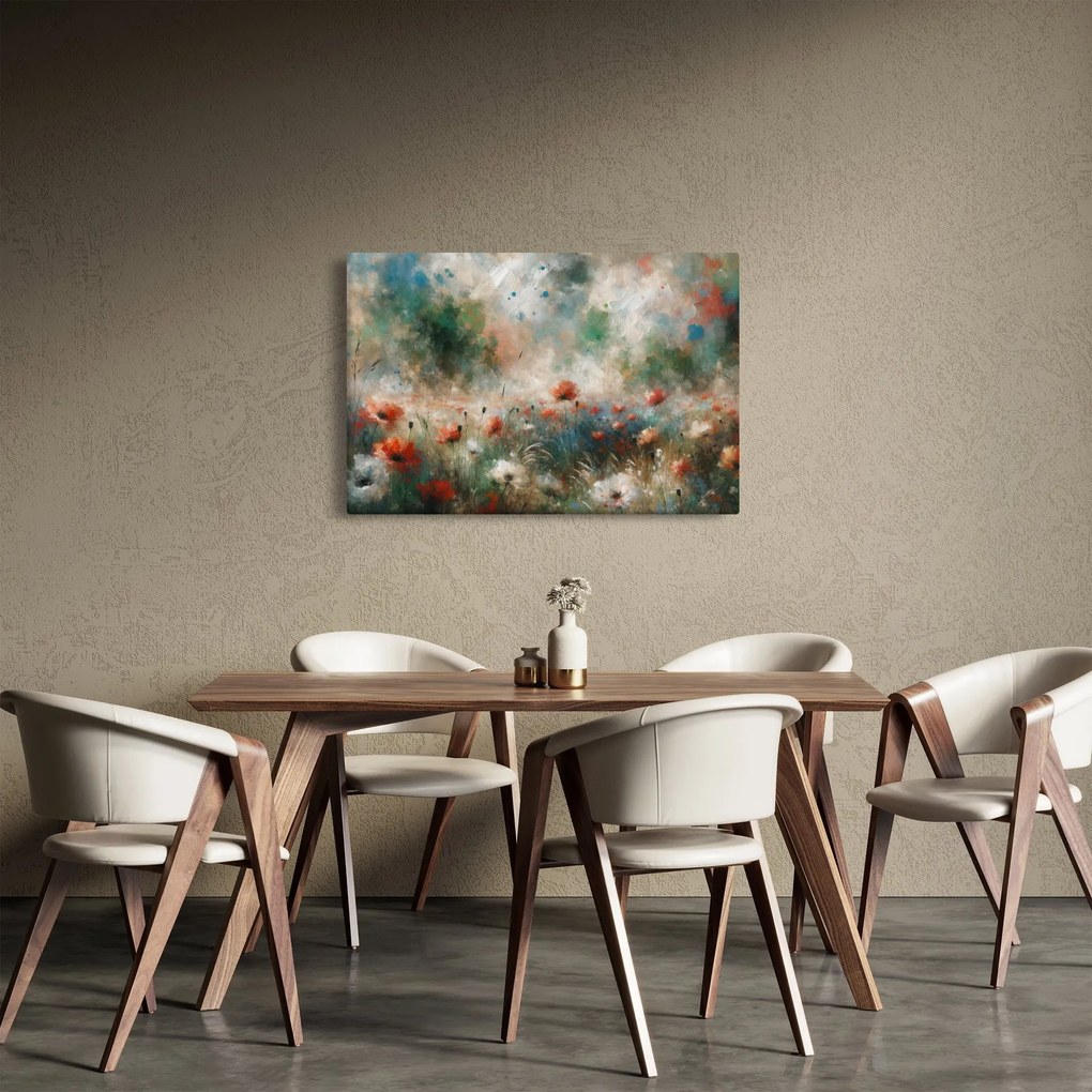 Obraz – Abstrakcia poľa s makmi (90x60 cm)