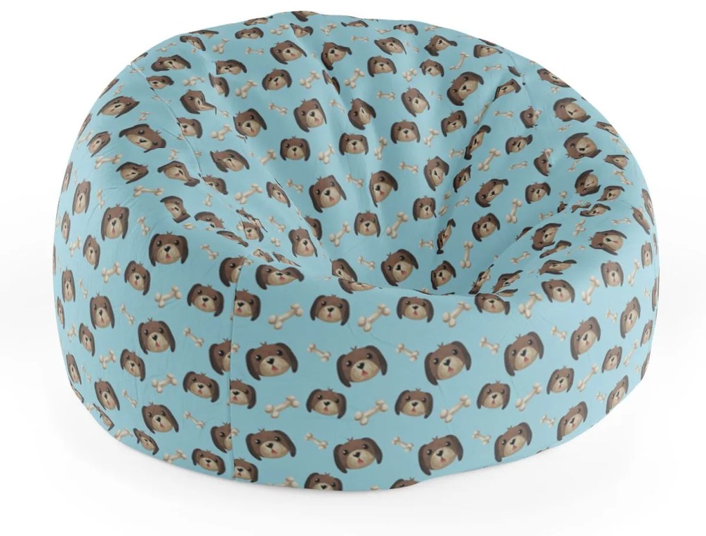 Sablio Sedací vak Cocoon Pejsek s kostí - 115 x 75 cm x 45 cm