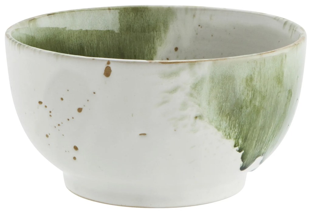 MADAM STOLTZ Servírovacia misa White/Green/Natural Ø 23 cm