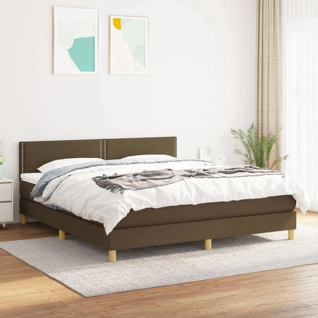 Boxspring posteľ s matracom tmavohnedá 180x200 cm látka 3140556