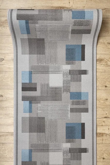 Protišmykový behúň LISTRA geometrický, sivý