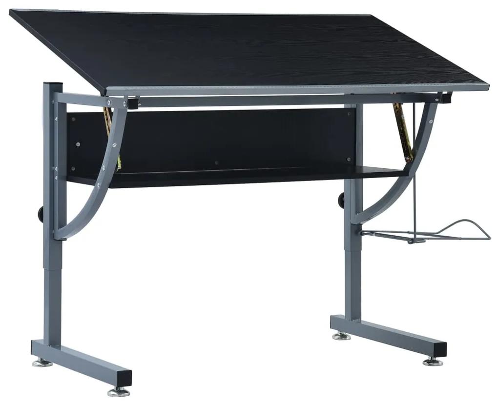 vidaXL Kresliaci stôl pre dospievajúcich čierny 110x60x87 cm MDF