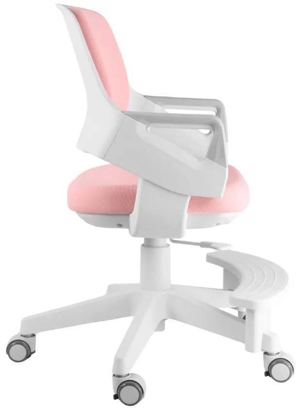 Detská rastúca stolička Neoseat KIDDY FIVE — látka, prateľný poťah, ružová