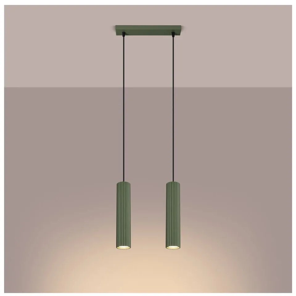 Zelené závesné svietidlo Gleam – Sollux