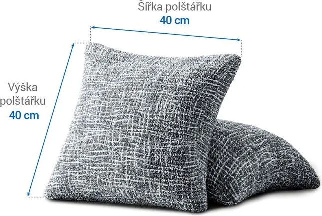 Bielastické poťahy GRAFITI NOVÉ antracit obliečky na vankúšiky 2 ks (40 x 40 cm)