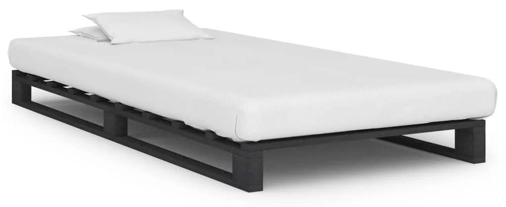 vidaXL Paletový posteľný rám sivý 90x200 cm masívne borovicové drevo