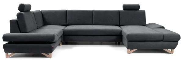 Rozkladacia rohová čalúnená sedacia súprava s úložným priestorom v tvare U AVESTA antracit