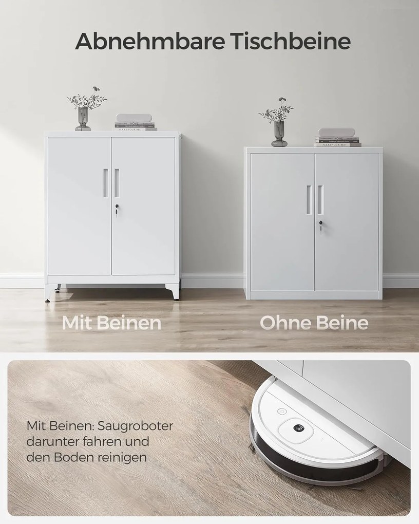 Kartotéka, uzamykateľná multifunkčná úložná skrinka, matná sivá