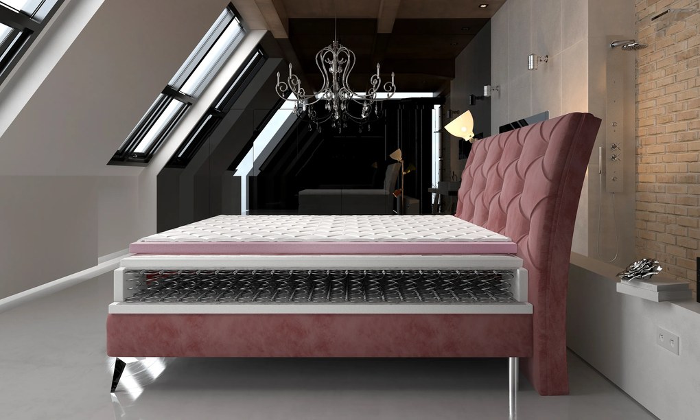 Štýlová box spring posteľ Merkur 180x200, šedá