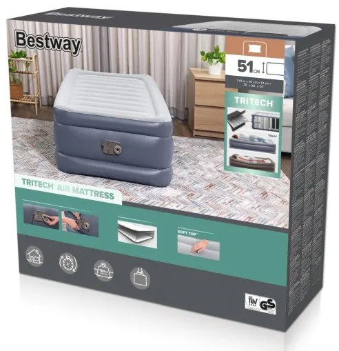 Nafukovací matrac Bestway 6713G so vzduchovou pumpou 97x191x51 cm