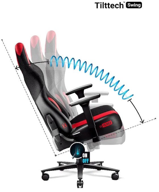 Látkové herné kreslo Diablo X-Player 2.0 Normal Size: karmínovo-antracitové Diablochairs