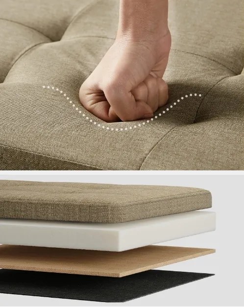 Taburet s úložným priestorom OTTOMAN 110x38 cm, svetlohnedý