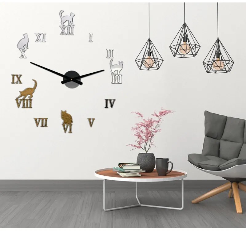 Nalepovacie hodiny na mačka | SENTOP 12P020 2D