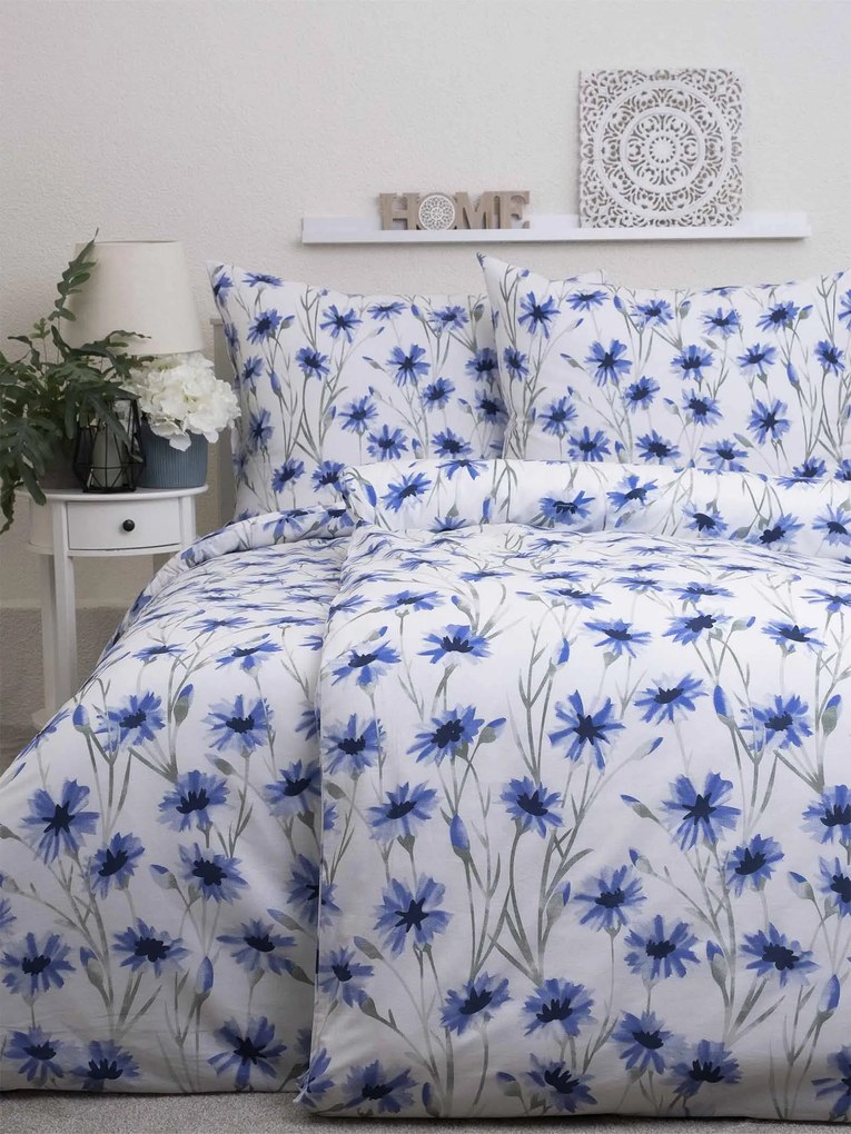 Francúzske bavlnené obliečky Renforcé – Nevädza modrá