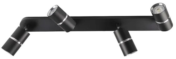 Bodové svietidlo BAMBOO 4xGU10/10W/230V čierna