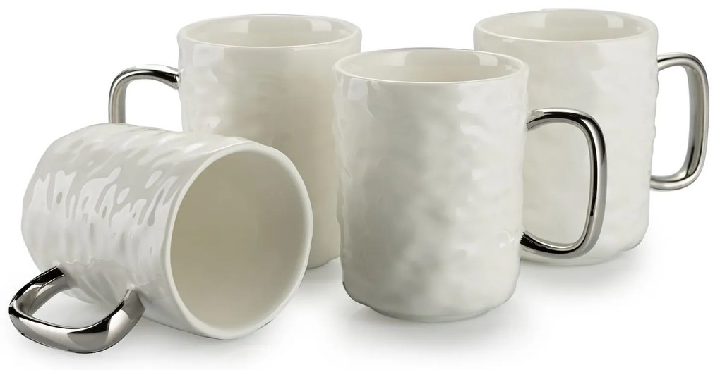 Čajový/kávový set Selena Silver White