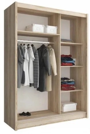 Presklená skriňa so zrkadlom 130 cm MARVAN - dub sonoma