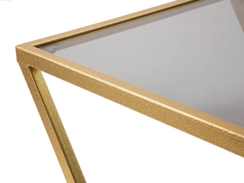 Sada odkladacích stolíkov Caldwell 40 cm zlatá