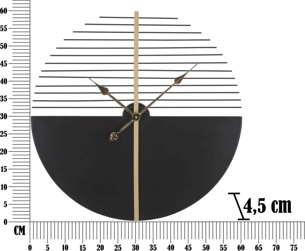 Kovové nástenné hodiny Stick 60 cm čierne/zlaté