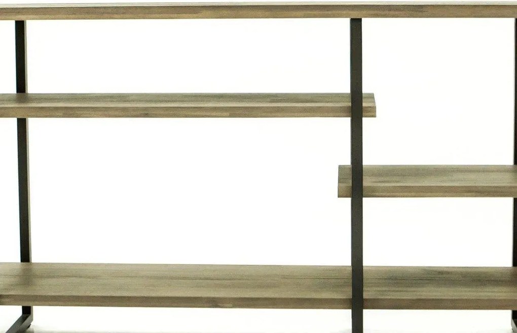 Konferenčný stolík Flow 140 cm z masívu hnedý/grafit