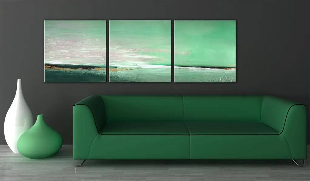 Artgeist Ručne maľovaný obraz - Sea-green coast Veľkosť: 150x50