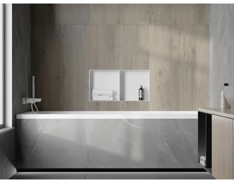 Mexen X-Wall-NR, polička na zapustenie pod obklad bez goliera 60 x 30 cm, biela, 1921603010S