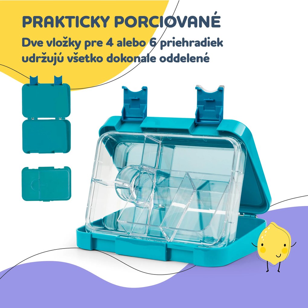 Klarstein Schmatzfatz junior, desiatový box, 6 priehradiek, 21,3 × 15 × 4,5 cm