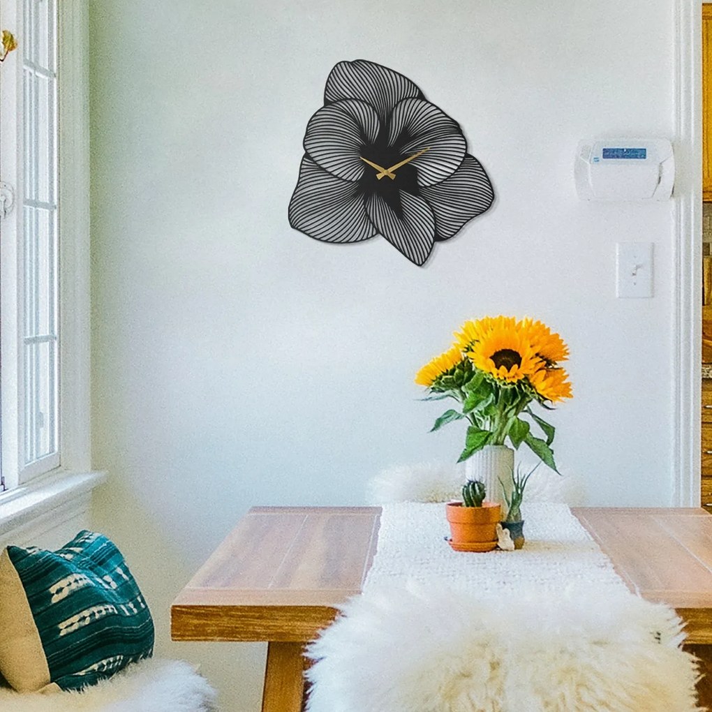 Nástenné kovové hodiny Azalea APS039 49 čierne