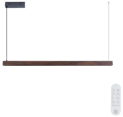 Immax NEO 07300L-LED Stmievateľný luster na lankovom zavesení MADEIRA 26W/230V Wi‑Fi Tuya 122 cm orech