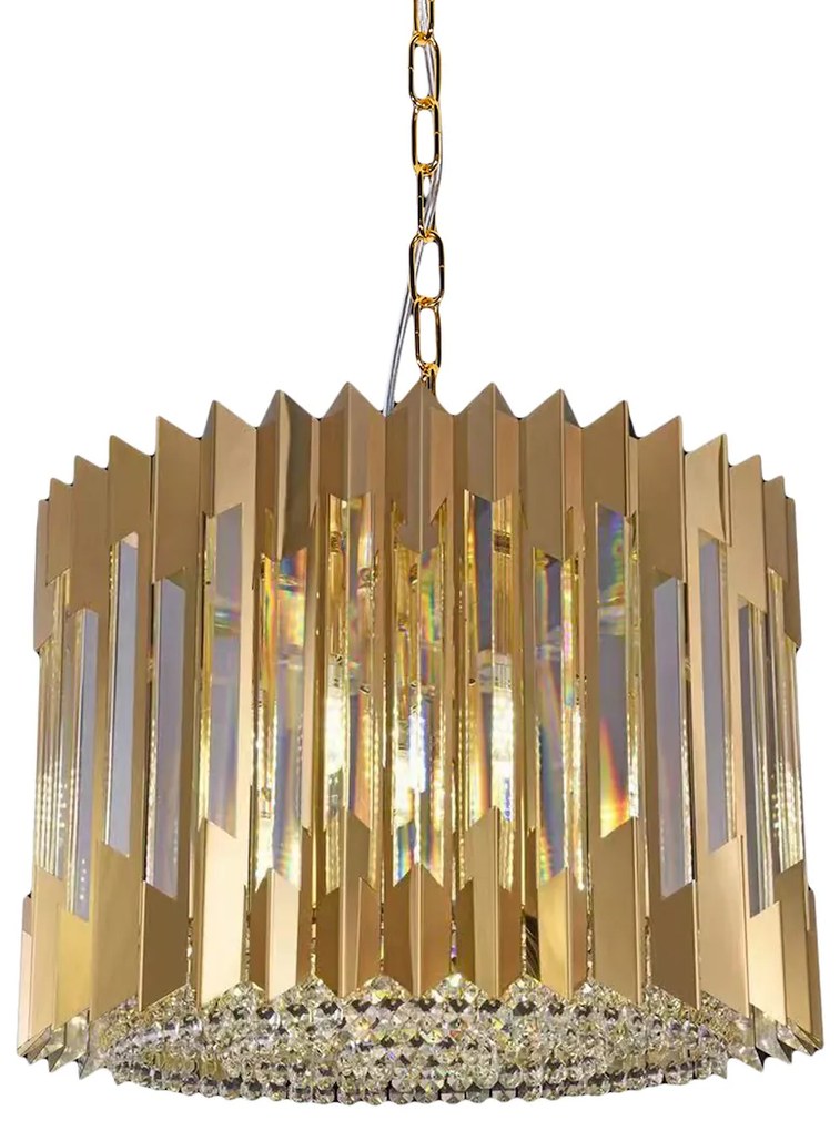 EUlight Luster Ritz, 1x krištáľové/zlaté kovové tienidlo, (fi 42cm), g