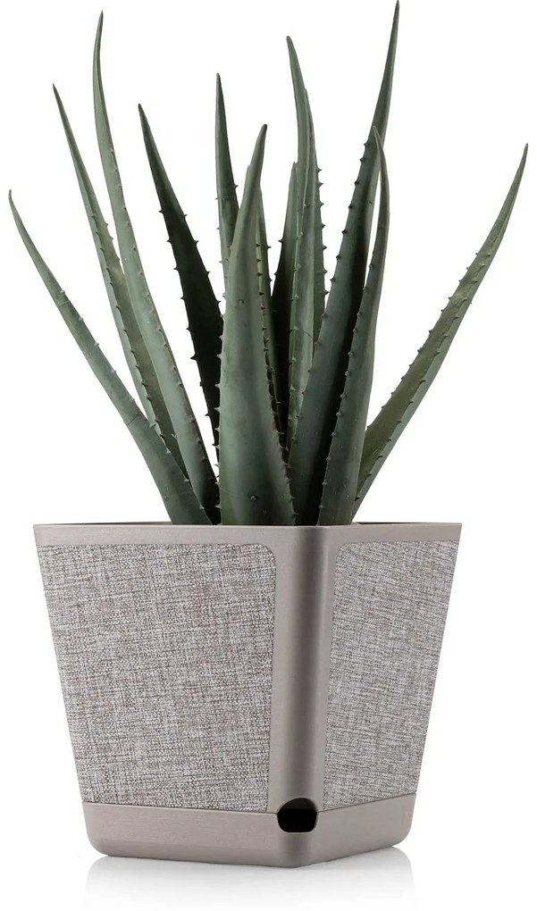 PLASTOVÝ KVETINÁČ PILEA TX 18X18 CM BÉŽOVÁ