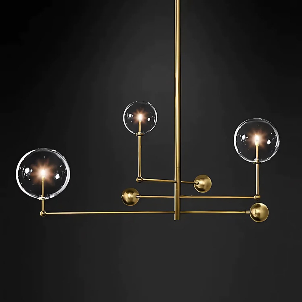 Toolight Toolight, Závesná lampa sklenené gule 3 ks APP918-3CP, zlatá, OSW-03230