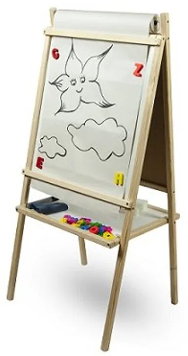 Detská magnetická tabuľa 3v1 prírodná