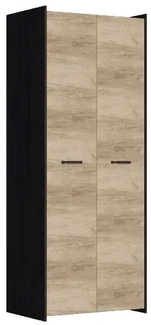Šatníková skriňa MOKKA II 80 cm dub Cantenbury/dub Country šedý