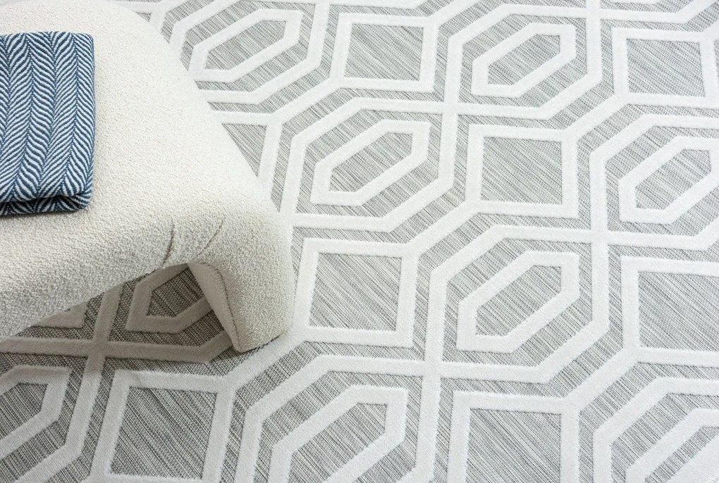 Kusový koberec Eden grau – na von aj na doma, 80x150, šedá, chodba / predsieň, My Flair