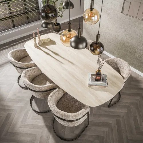 Jedálenský stôl 45-73 Romano 215x105cm Ceramic Travertine - Komfort-nábytok