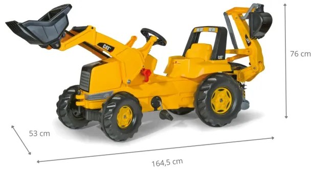 Šlapací traktor CAT s prednou aj zadnou lyžicou Rolly Toys 813001