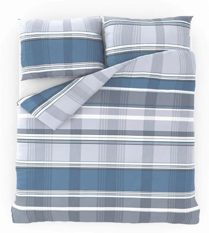 Saténové posteľné obliečky PALOMAR modrá francúzska posteľ