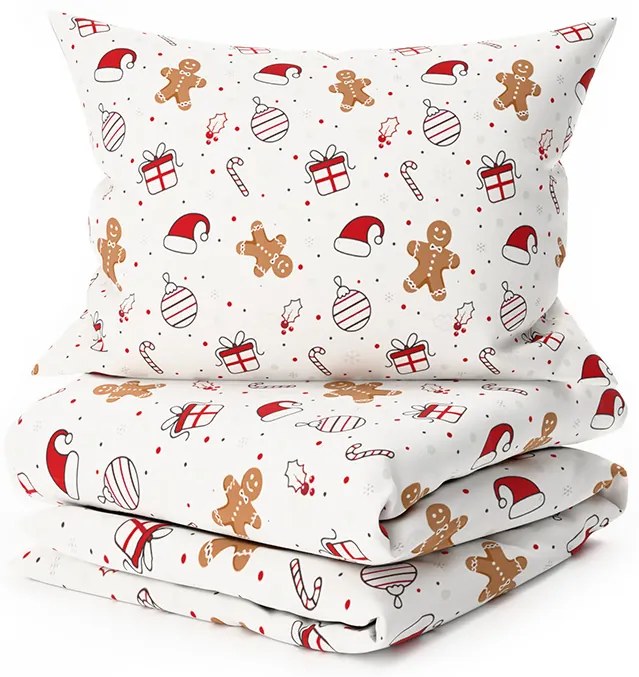 Bavlnené obliečky GINGER JOY biele Rozmer obliečky: 70 x 90 cm | 140 x 200 cm