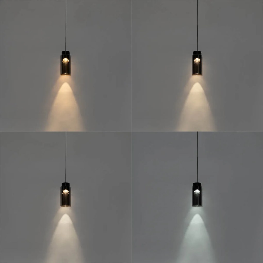 Moderné čierne závesné svietidlo pre koľajnicový systém 1-fázové vrátane LED - Magnetic Vance