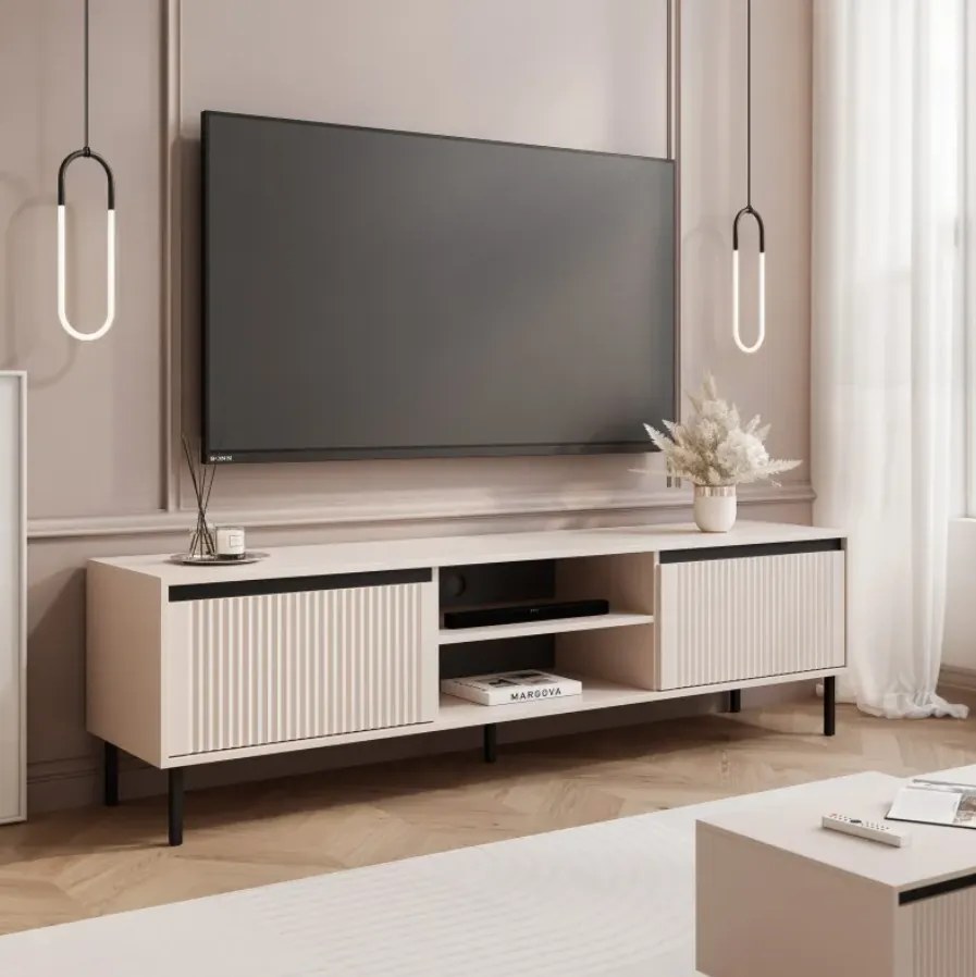 Dizajnový TV stolík  MADDEN 180 cm béžová