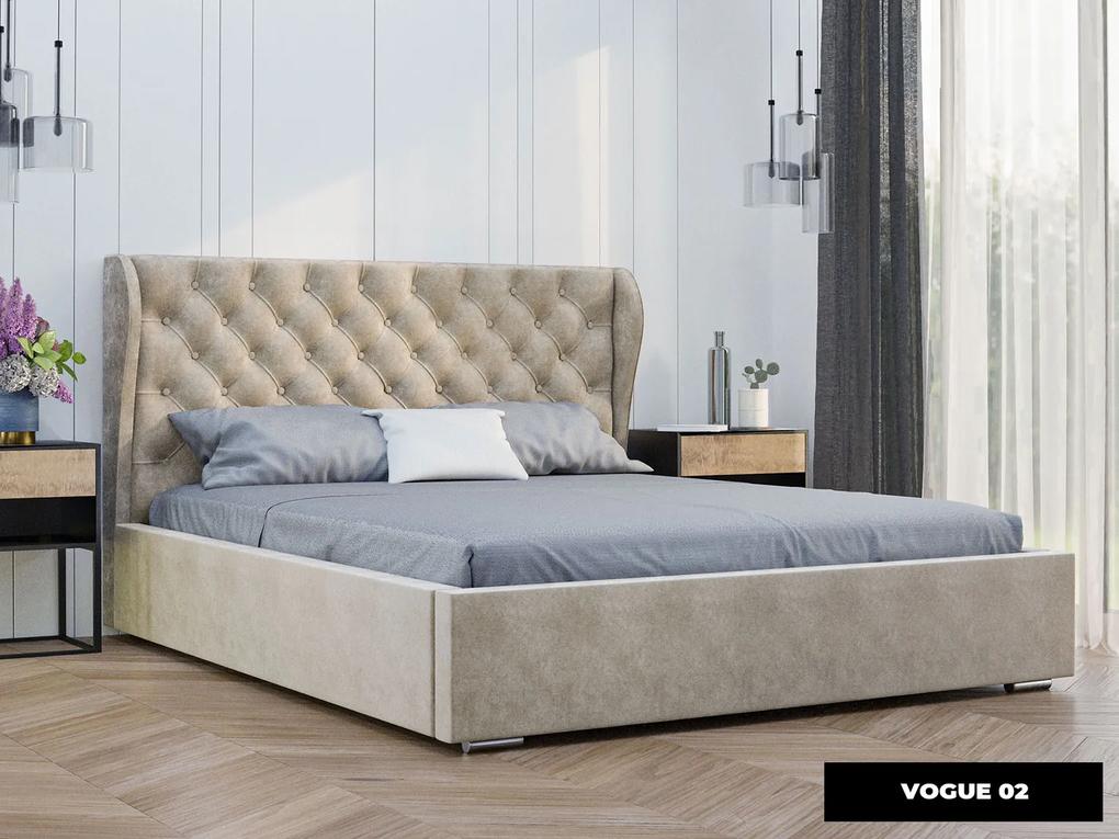 PROXIMA.store - Luxusná čalúnená posteľ LUNA ROZMER: 160 x 200 cm, TYP ROŠTU: KOVOVÝ ROŠT