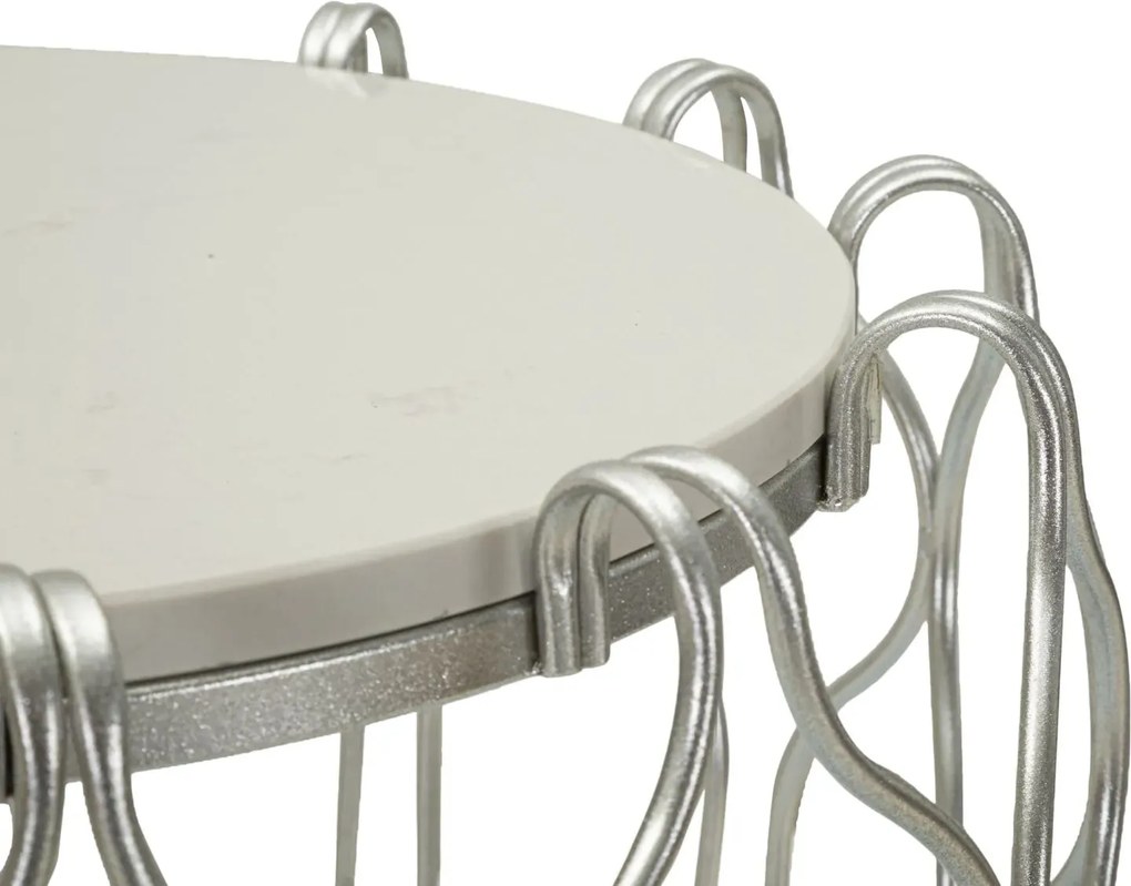 Odkladací stolík Hook 47 cm strieborný