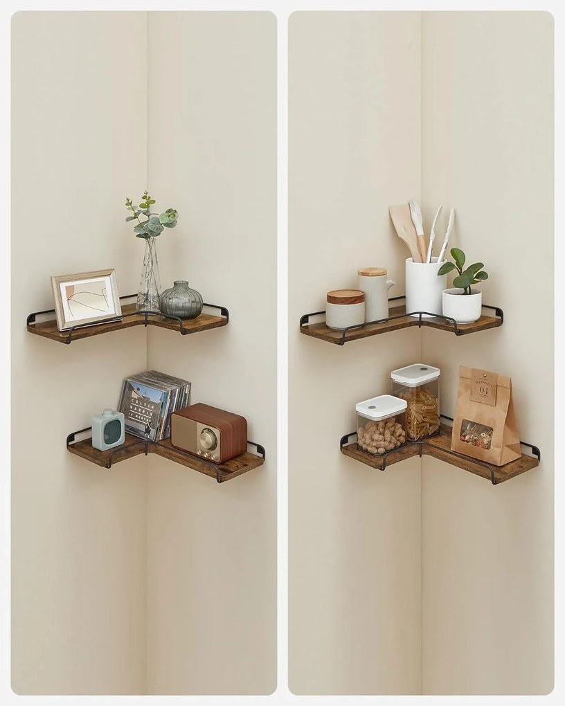 Sada 2 rohových políc VASAGLE PRIMINO hnedá